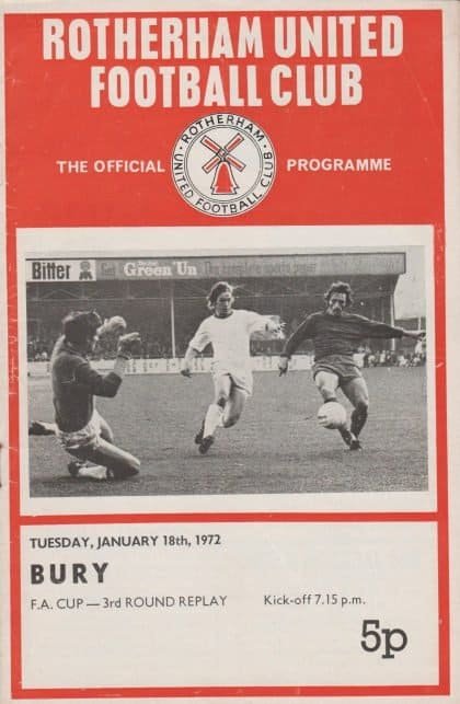 Rotherham United v Bury 18-Jan-1972