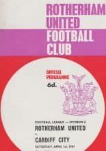 Rotherham United v Cardiff City 01-Apr-1967