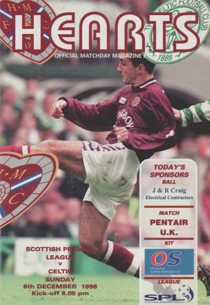 Heart of Midlothian v Glasgow Celtic 06-Dec-1998