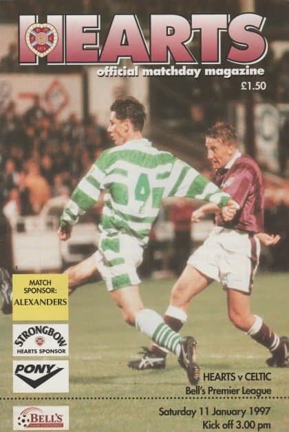 Heart of Midlothian v Glasgow Celtic 11-Jan-1997