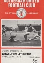 Rotherham United v Charlton Athletic  09-Sep-1972