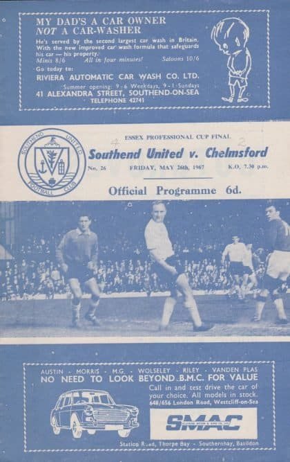Southend United v Chelmsford City 26-May-1967