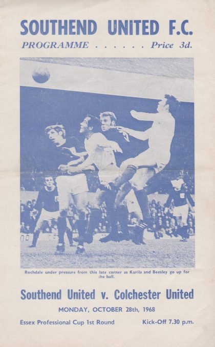Southend United v Colchester United 28-Oct-1968