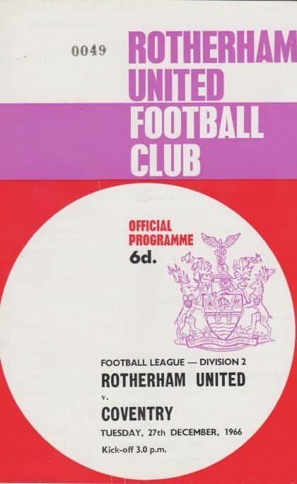 Rotherham United v Coventry City 27-Dec-1966