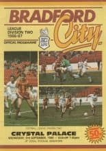 Bradford City v Crystal Palace 03-Sep-1986