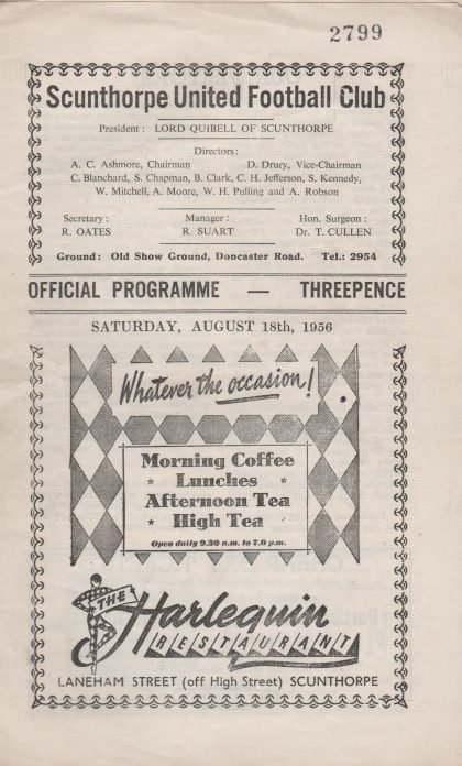 Scunthorpe United v Darlington 18-Aug-1956