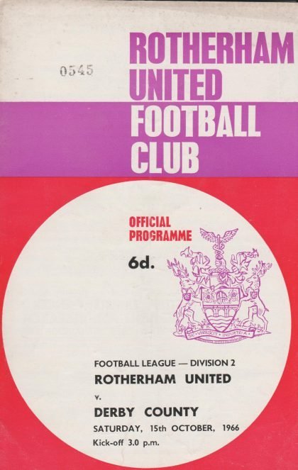 Rotherham United v Derby County 15-Oct-1966