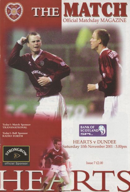 Heart of Midlothian v Dundee 10-Nov-2001