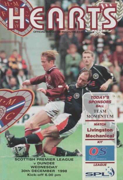 Heart of Midlothian v Dundee 30-Dec-1998