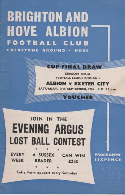 Brighton & Hove Albion v Exeter City 11-Sep-1965