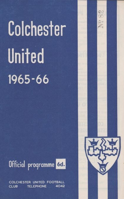 Colchester United v Exeter City 01-Sep-1965