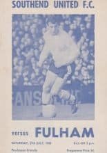Southend United v Fulham 27-Jul-1968