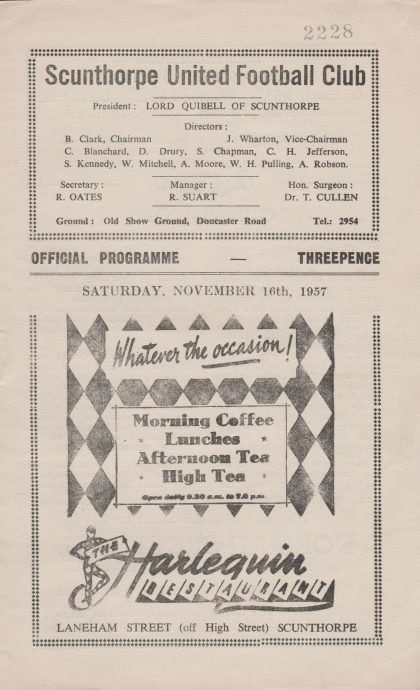 Scunthorpe United v Goole Town 16-Nov-1957