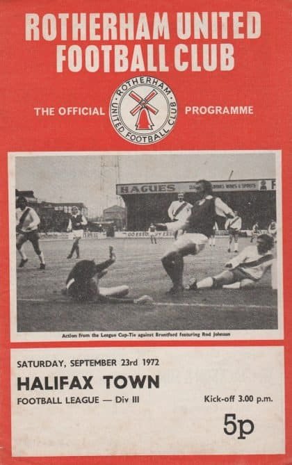 Rotherham United v Halifax Town 23-Sep-1972