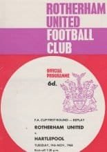 Rotherham United v Hartlepool United 11-Nov-1968