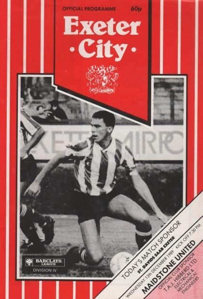 Exeter City v Maidstone United 13-Dec-1989