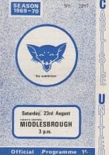 Carlisle United v Middlesbrough 23-Aug-1969