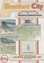 Bradford City v Middlesbrough 03-Oct-1987