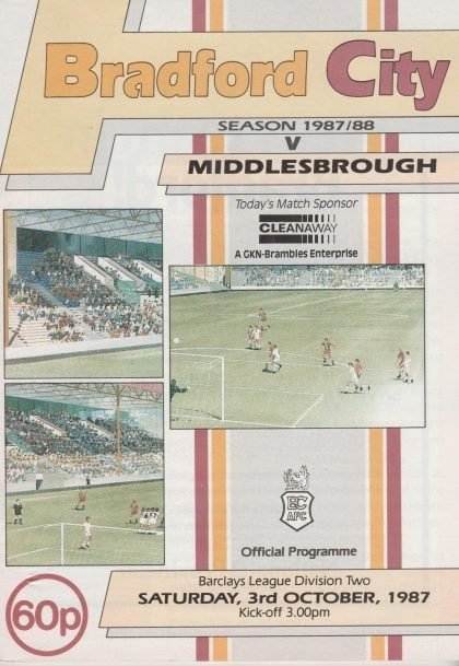 Bradford City v Middlesbrough 03-Oct-1987