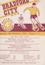 Bradford City v Newport County 07-Nov-1964