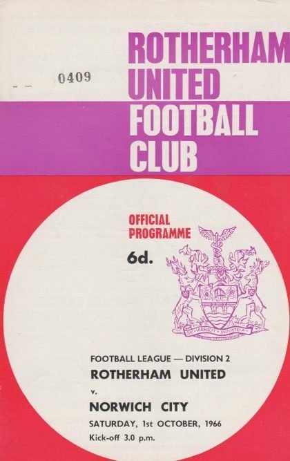 Rotherham United v Norwich City 01-Oct-1966