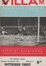 Aston Villa v Nottingham Forest  19-Nov-1966