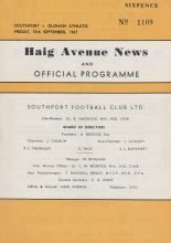 Southport v Oldham Athletic 15-Sep-1967