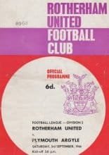 Rotherham United v Plymouth Argyle 03-Sep-1966