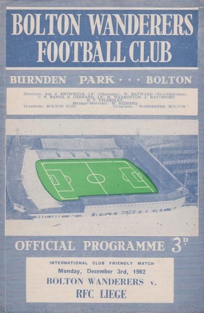 Bolton Wanderers v RFC Liege 03-Dec-1962