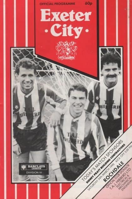 Exeter City v Rochdale 24-Mar-1990