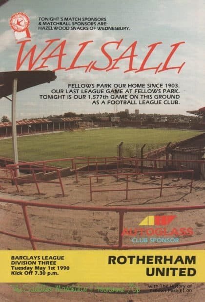 Walsall v Rotherham United 01-May-1990