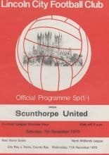 Lincoln City v Scunthorpe United 07-Nov-1970