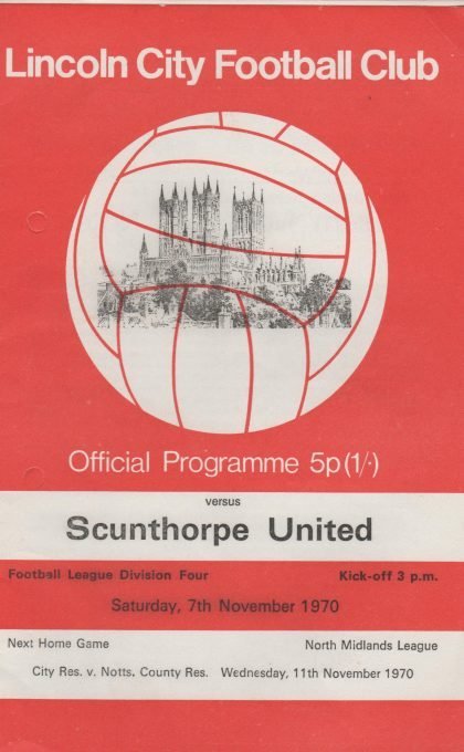 Lincoln City v Scunthorpe United 07-Nov-1970
