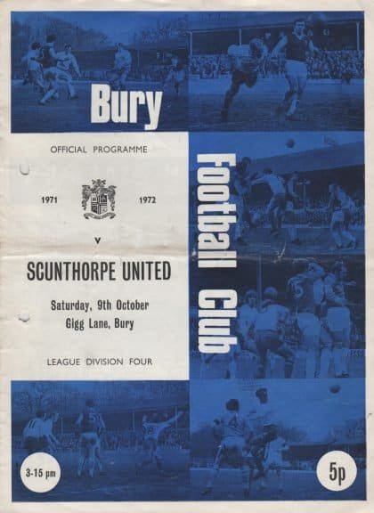 Bury v Scunthorpe United  09-Oct-1971