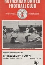 Rotherham United v Shrewsbury Town  19-Sep-1972