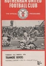Rotherham United v Tranmere Rovers 31-Mar-1970