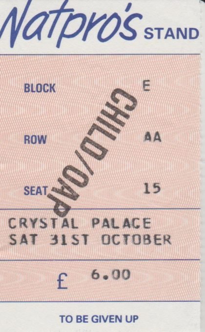 Bradford City v Crystal Palace 31-Oct-1987