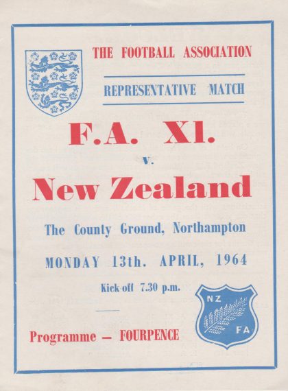FA XI v New Zealand 13-Apr-1964