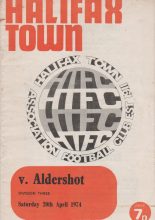 Halifax Town v Aldershot  20-Apr-1974