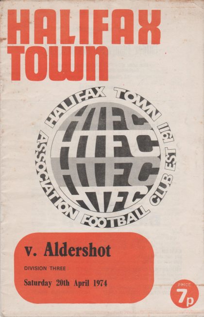 Halifax Town v Aldershot  20-Apr-1974