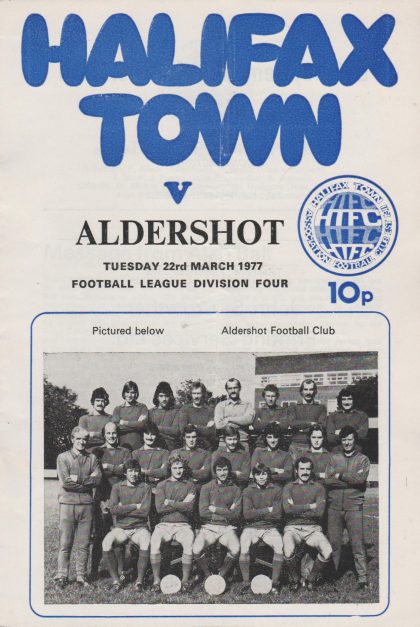 Halifax Town v Aldershot  22-Mar-1977