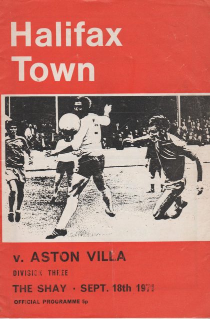 Halifax Town v Aston Villa 18-Sep-1971