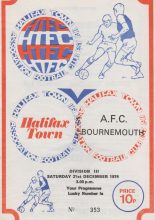 Halifax Town v AFC Bournemouth  21-Dec-1974