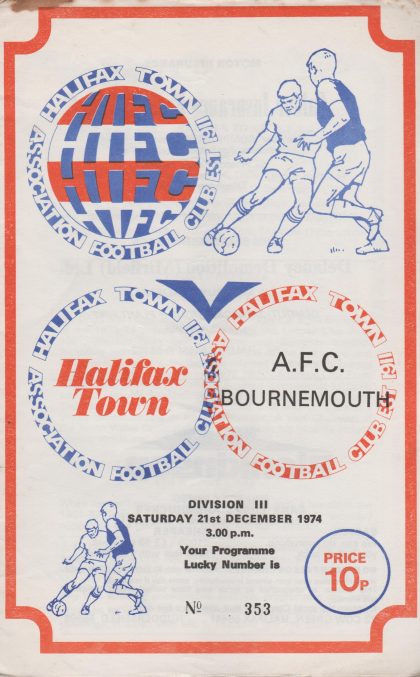 Halifax Town v AFC Bournemouth  21-Dec-1974