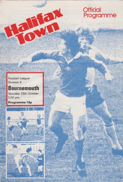 Halifax Town v AFC Bournemouth  28-Oct-1978