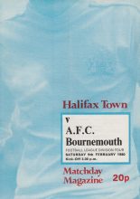 Halifax Town v AFC Bournemouth  09-Feb-1980