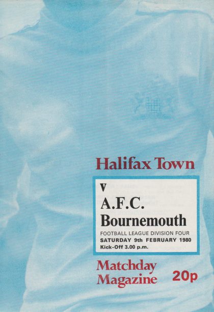 Halifax Town v AFC Bournemouth  09-Feb-1980