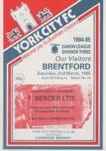 York City v Brentford 02-Mar-1985