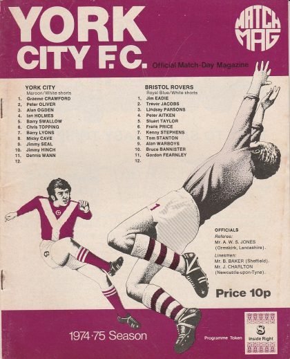 York City v Bristol Rovers 12-Oct-1974