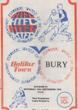 Halifax Town v Bury 14-Sep-1974